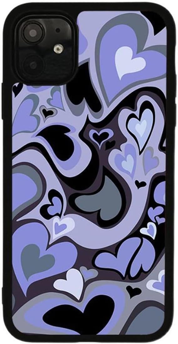Compatible with iPhone 17 Pro Cute Love Heart Purple Aesthetic Phone Case Slim Soft Protective Phone Case for Girls Womens