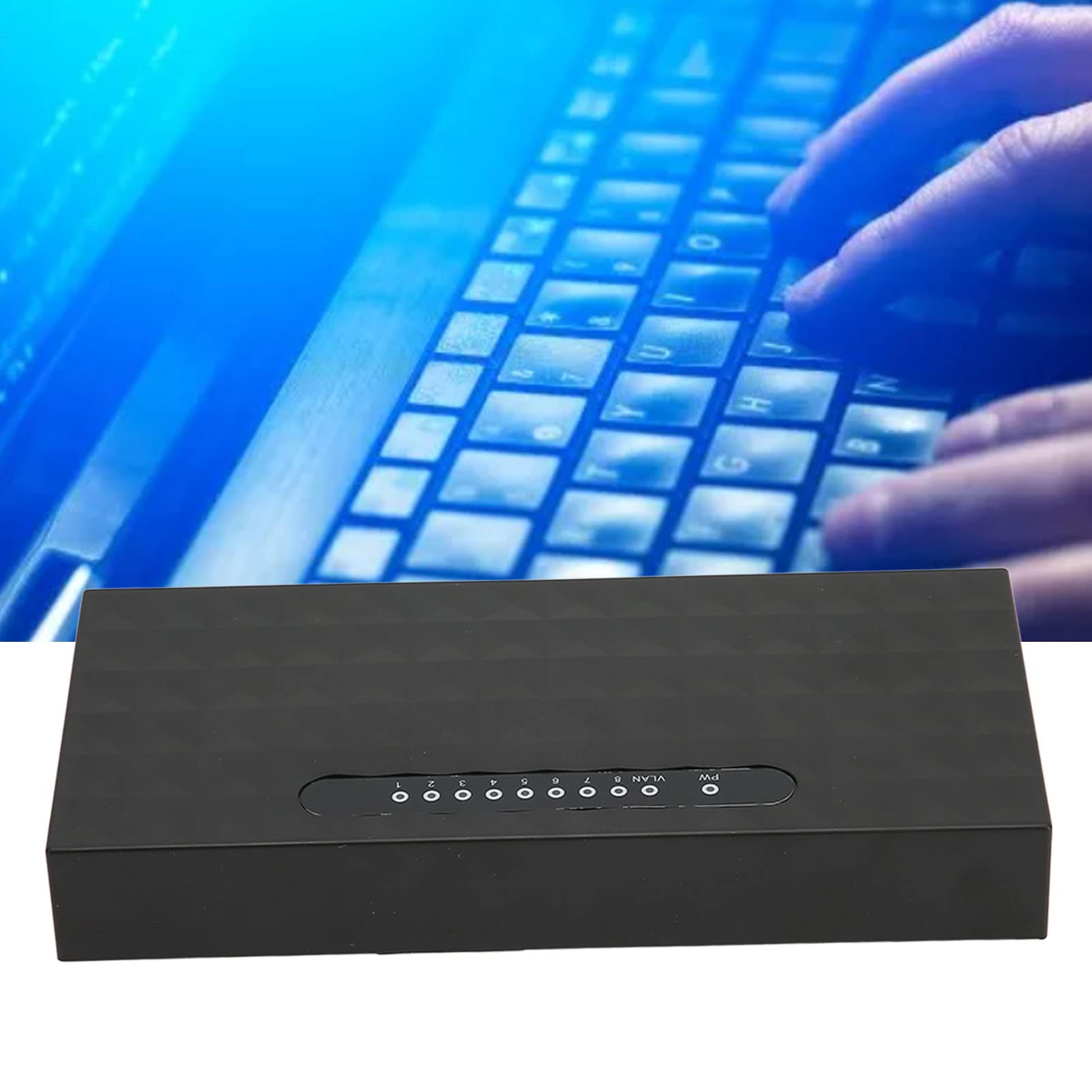 Commutateur Réseau Gigabit 1000Mps, Contrôle de Débit Semi Duplex Mode de Contre Pression Duplex Intégral, 8 Ports 1000Mps, Conception Hautement Intégrée, Adapté Au Bureau 100 à 240V(UE)