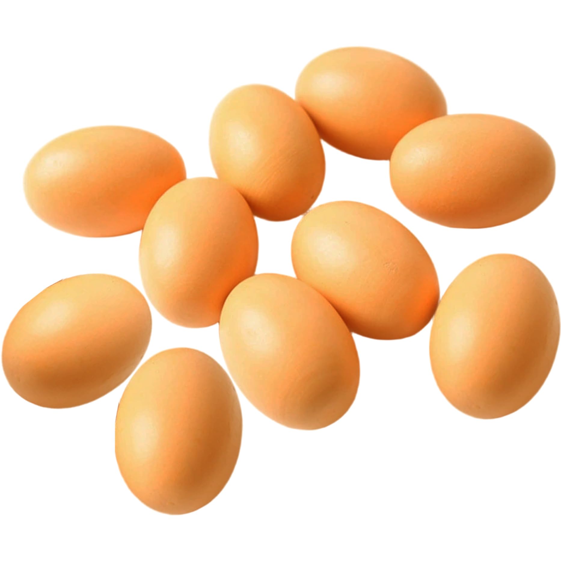 Vervevum 10Pcs Wooden Eggs, Realistic Artificial Smooth and Round Chicken Eggs, Kids Toys for Interior Decoration, DIY Graffiti, Easter,