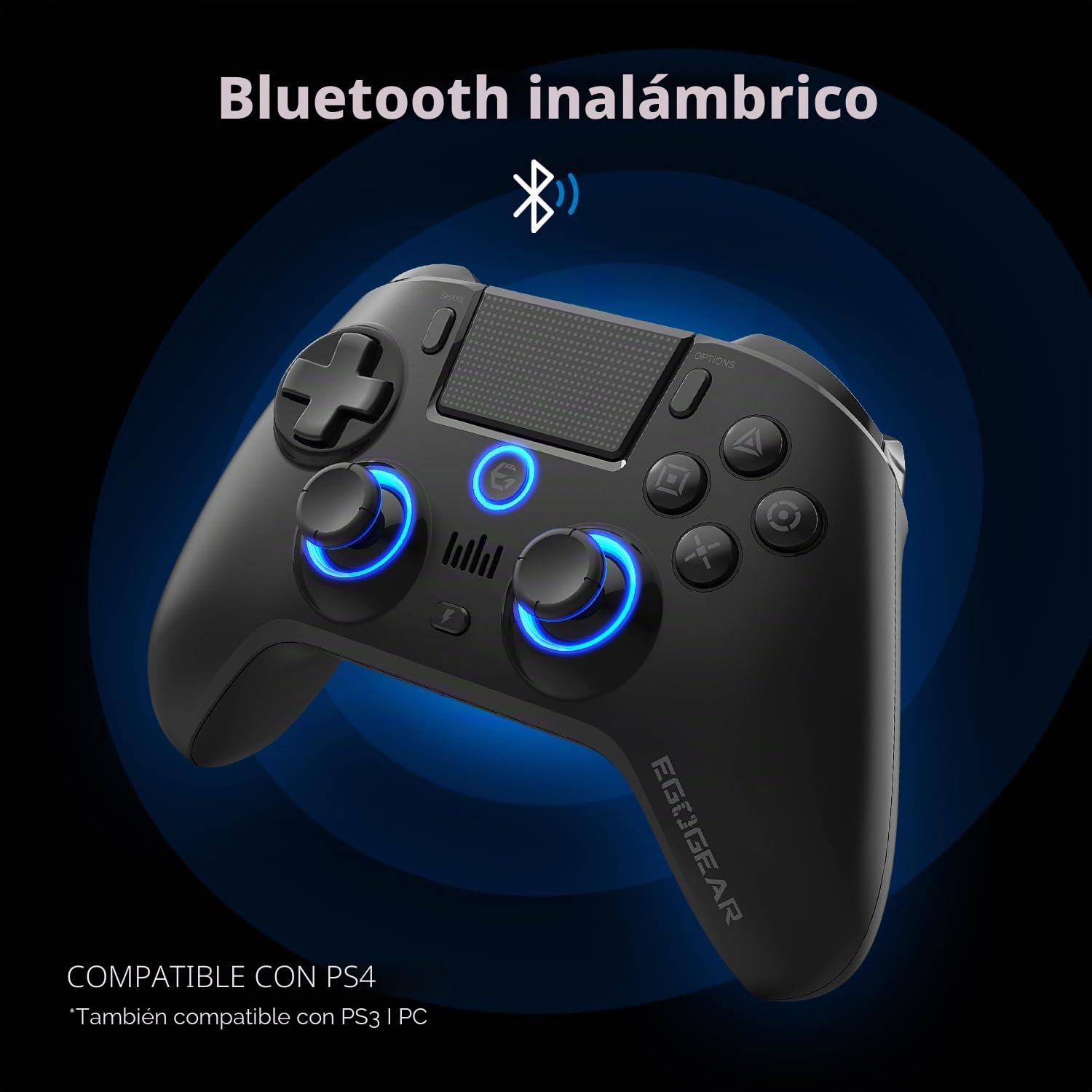 Mando Gaming Negro/Azul Bluetooth Playstation 4