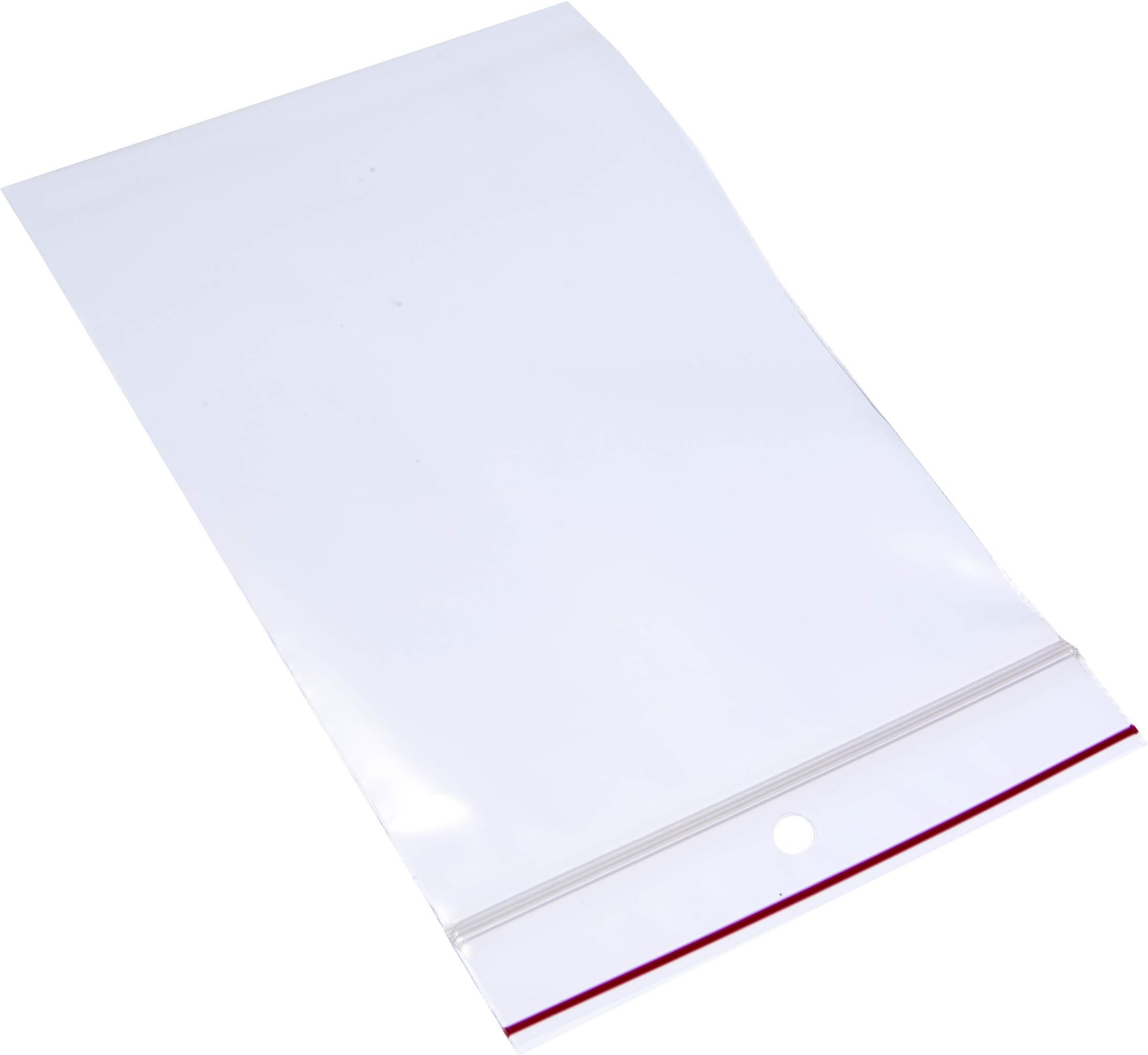 MGRL4PH0406 Polyethylene (LDPE/LLDPE Blend) Clear Reclosable Bag, Hang Hole, 6" Length, 4" Width (Pack of 1000)