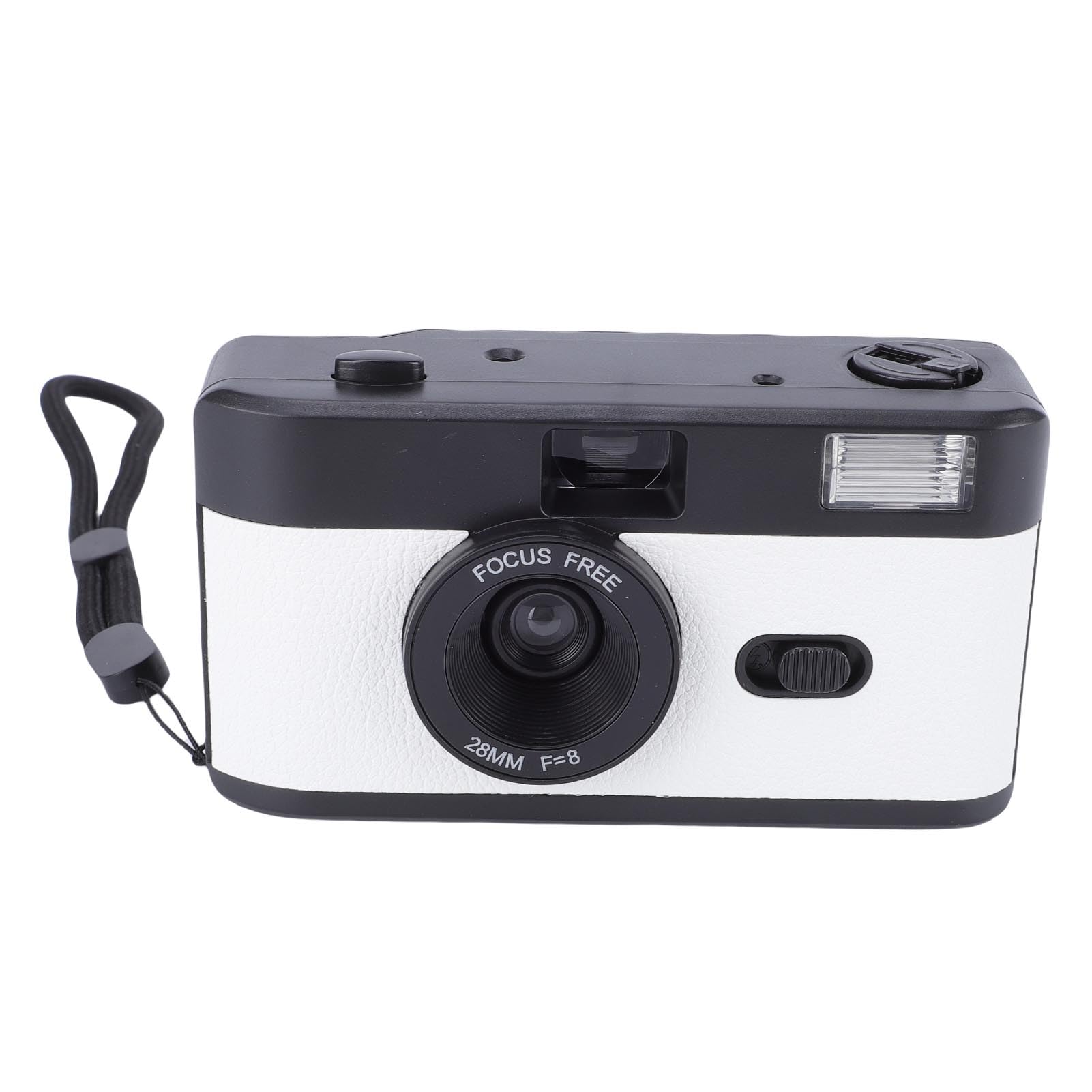 Jiawu Kamera Kinowa Retro Wielokrotnego Użytku 35 Mm 28 Mm F/8 z lampą błyskową, Kamera Kinowa z 27 Kolorami dla Dorosłych i Studentów (czarny biały)