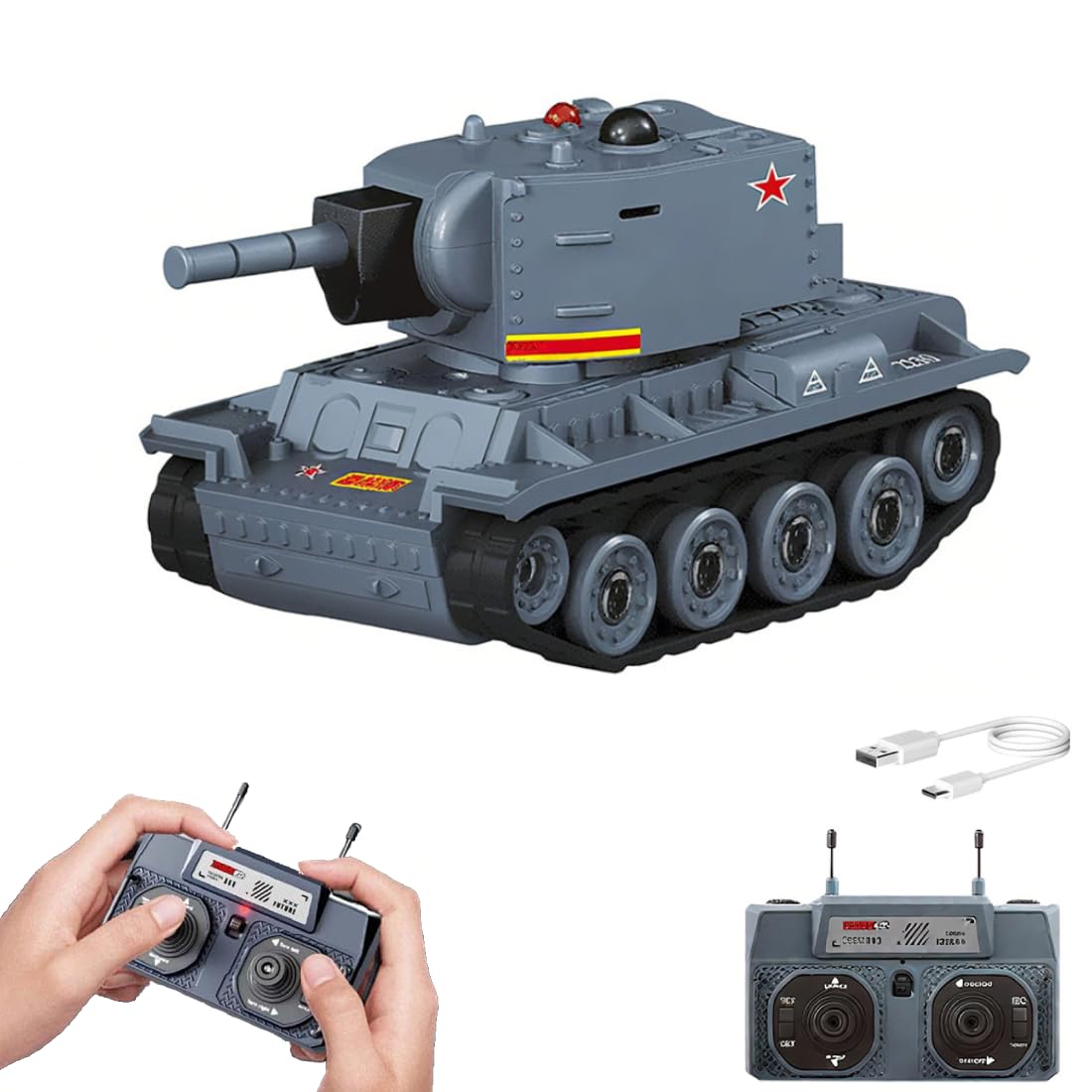 Tank RC 2,4 GHz avec tourelle rotative et effets lumineux – Vert Tank RC 2,4 GHz avec tourelle rotative et effets lumineux – Vert