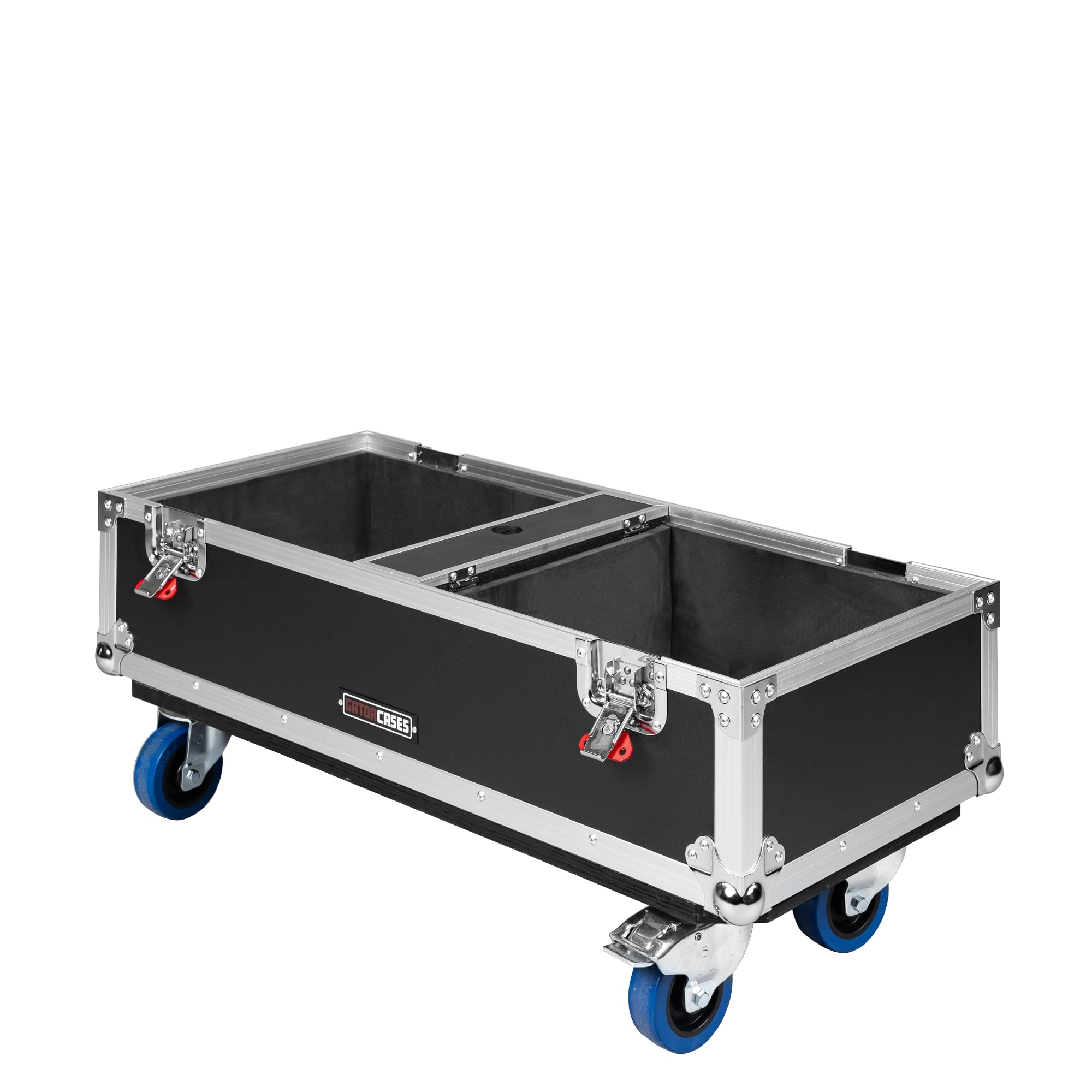 Gator Cases G-Tour Serie ATA Style Road Case für 2X QSC K12 Lautsprecherboxen mit Kabelaufbewahrung und strapazierfähigen 4" Rollen (G-Tour SPKR-2K12)