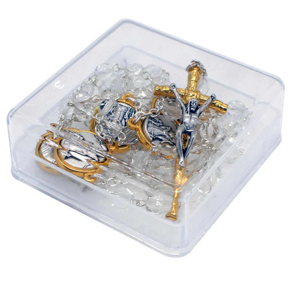 Amazon.com: Saint Michael the Archangel Rosary | Clear Glass