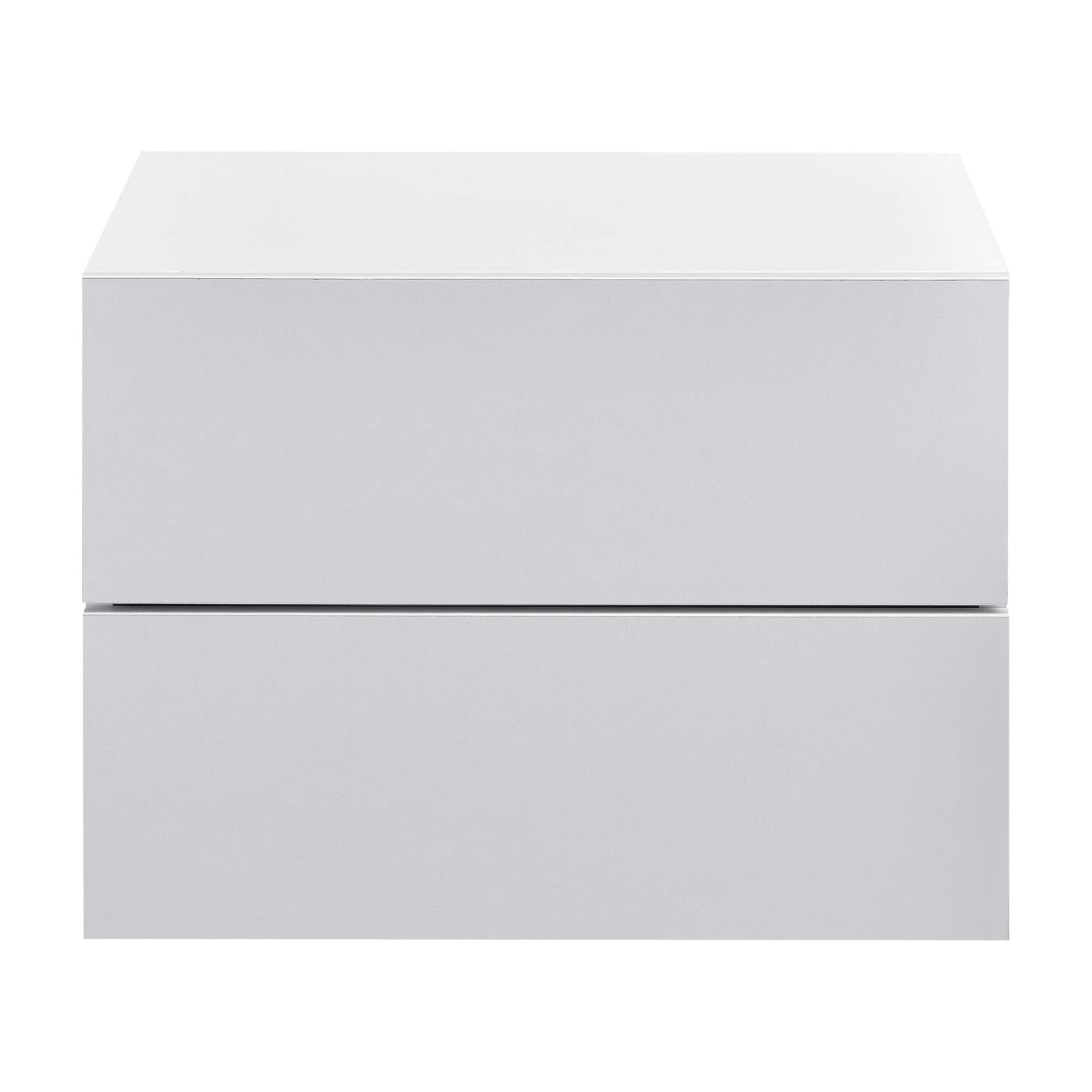 [en.casa] Mesa de Noche Flotante Ampfing con 2 Cajones Mesita de Noche Auxiliar Suspendida Dormitorio Recibidor Salón 40 x 29 x 30 cm - Blanco