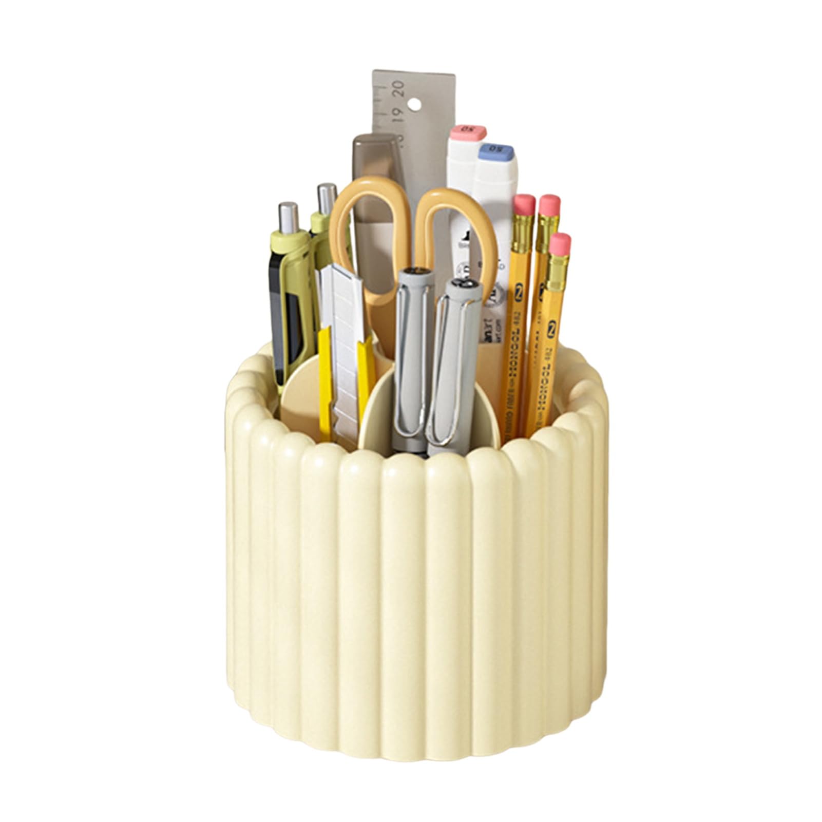Glifora Rotating Pen Holder - 360 Degree Spinning Desk Organiser with Drawer, School Supplies Organiser for Stationery and Makeup