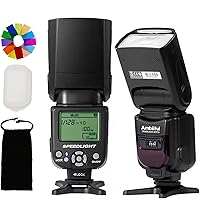 AMBITFUL AF970 2.4G Wireless Speedlite Flash for Canon Nikon Sony Olympus Fuji Panasonic - Fast 0.1-2.5s Recycle, Adjustable Head, LCD Panel