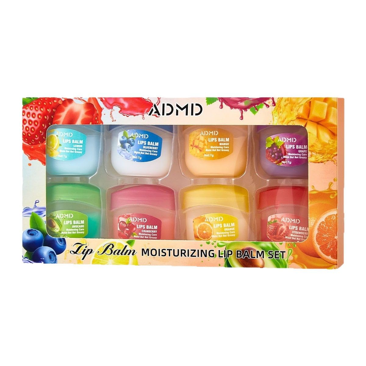 8 - piece Fruity Lip Mask Set! Paired with Lip Balm for Long - lasting Moisturization