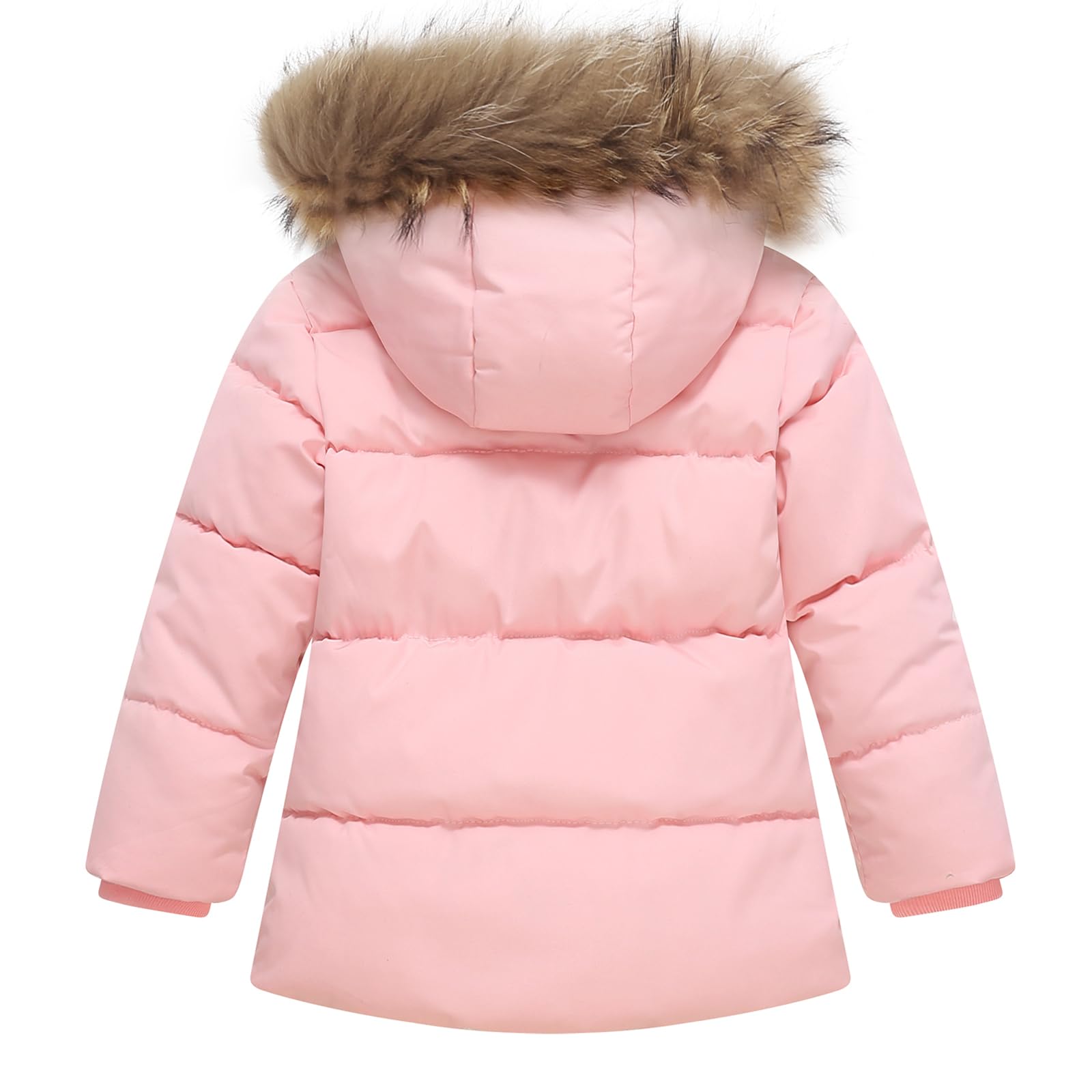 IBOBOOM Toddler Winter Coat 3-4T Baby Jacket Snow Girl Puffer Hoodie Fleece Clothes Soft