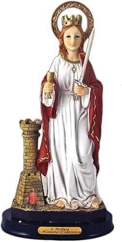 Estatuas católicas de 12 pulgadas, estatuas de regalo religioso de resina virgen (Santa Bárbara)