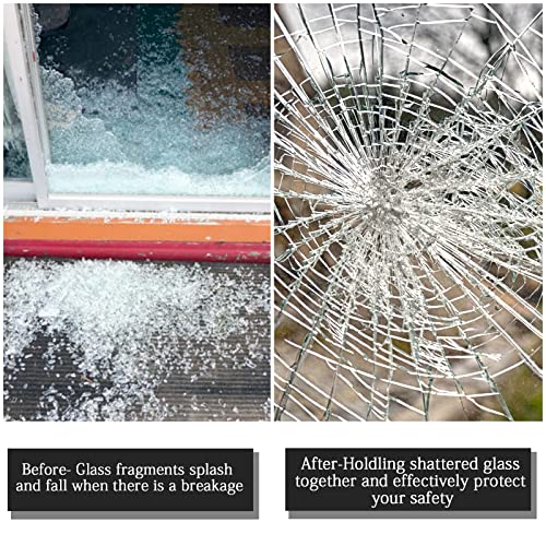 Window Security Film 17.3In X 9.84Ft, Shackcom Tempered Glass Window Film Adhesive Anti-Shatter For Home, Office And Car (Clear) #TOP3