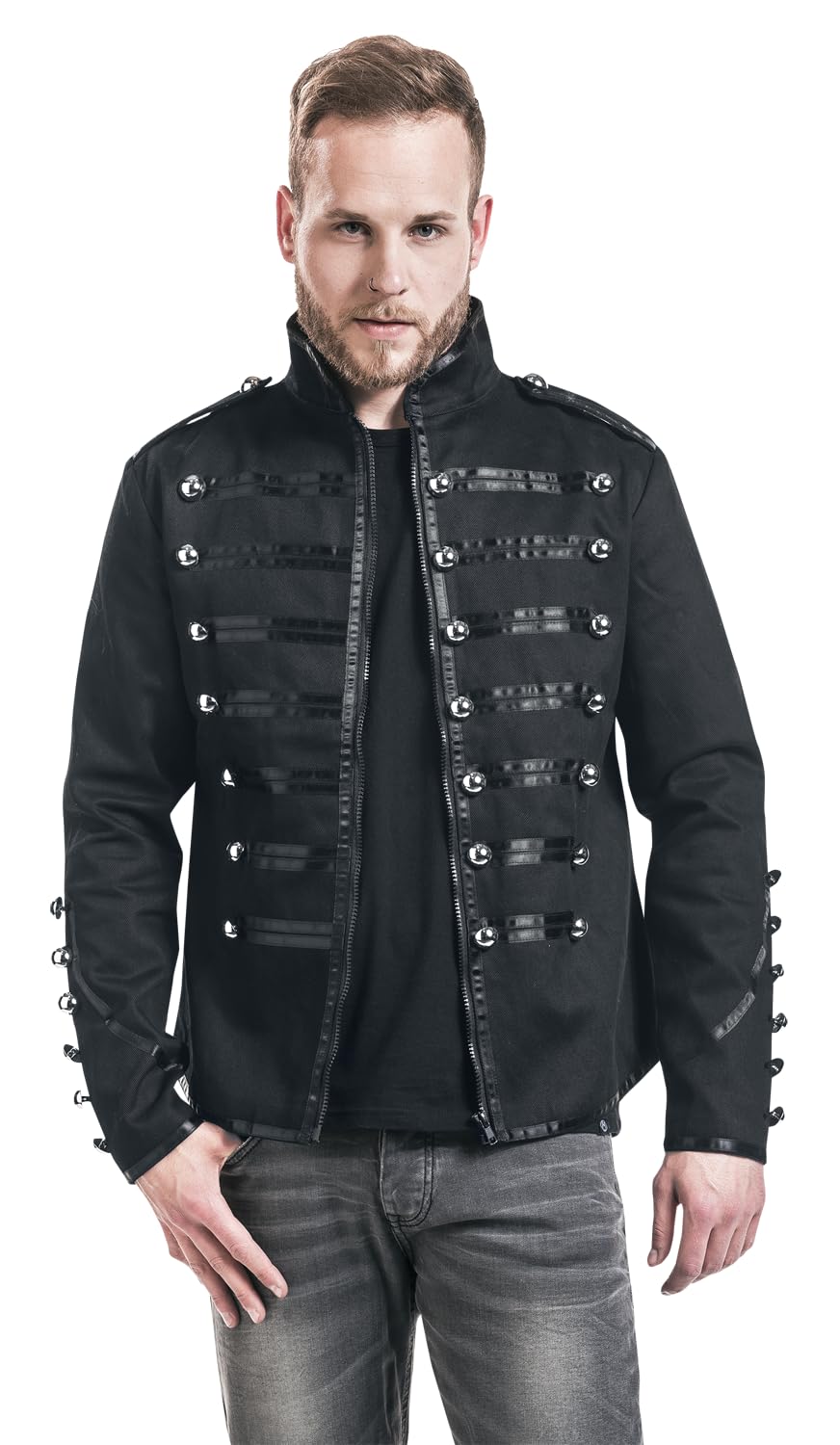 Banned Alternative Military Drummer Männer Uniformjacke schwarz Gothic, Industrial, Steampunk