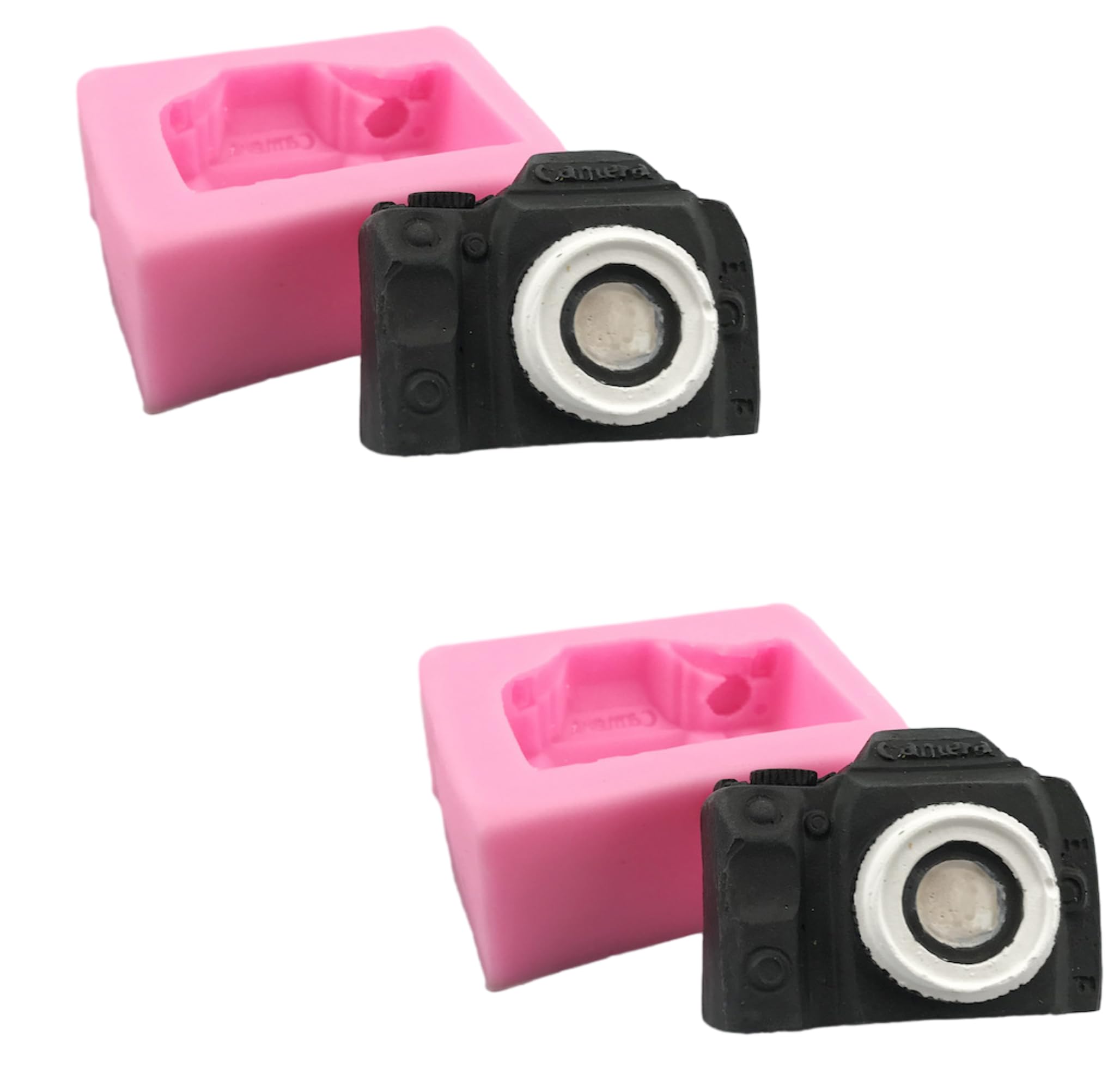 Silicone Fondant Mold 2Pcs Camera Fondant Baking Silicone Mold Chocolate Cake Decoration