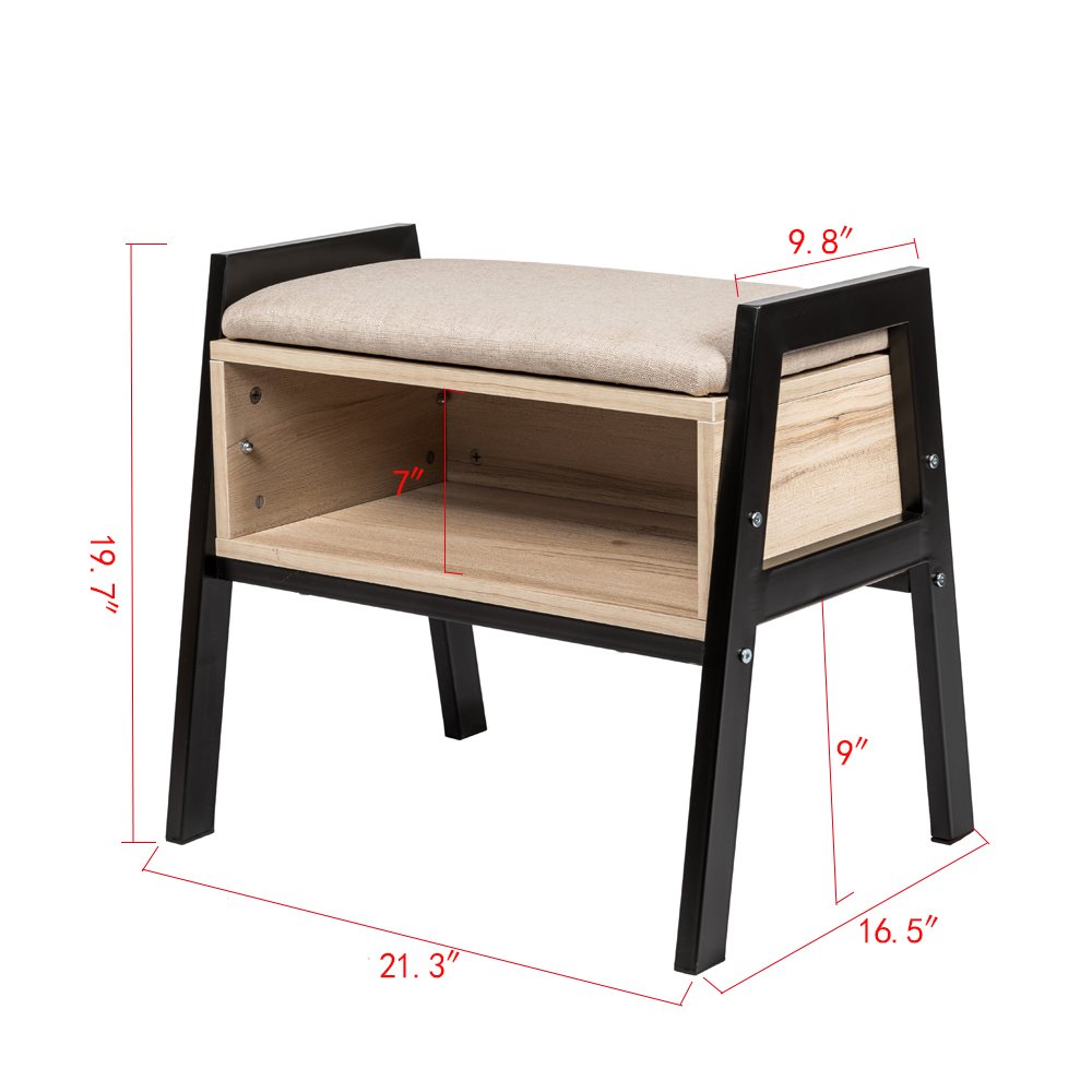 Ansley&HosHo Stackable Entryway Shoes Bench Seat Rack Wood Shoe