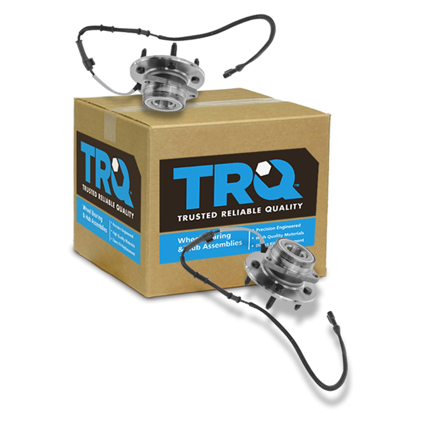 TRQ 2 Piece Front Wheel Bearing &amp; Hub Assembly Set 4WD