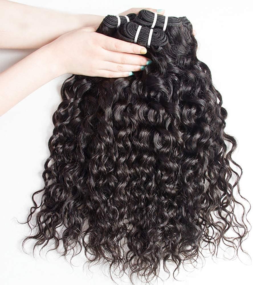 Human Hair Bundles Wet and Wavy Bundles Human Hair Brazilian Unprocessed Remy Hair Water Wave Weave Extensions 20 22 24 Inch Natural Black - Image 2