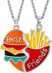 Colar Melhores Amigas Best Friend Amizade Burguer Batata Par