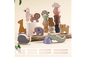 WOODEN TEETHER Forest Animal Stacking Balance Toy: A Wooden Toy Haven for Your Little Explorers