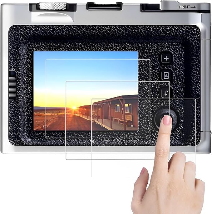 Tazweeq 3 PCS Screen Protector for Fujifilm Instax Mini EVO Camera, 9H 0.3mm Thick Tempered Glass Screen Protector, Anti-Fingerprint Anti-Scratch Ultra-clear