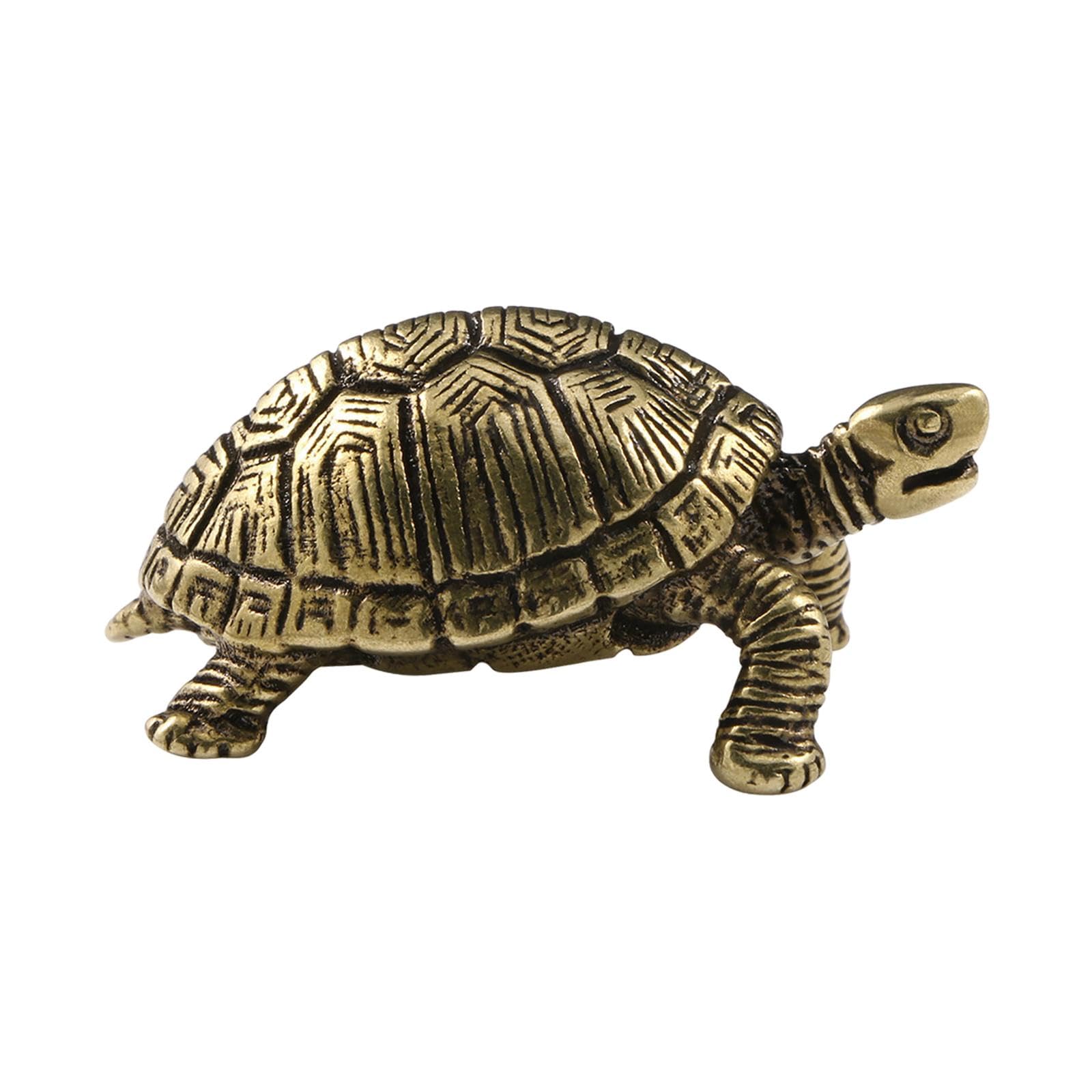 Ornement de miniature en bronze et statue de tortue de longévité en métal