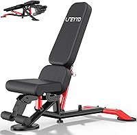 LFEYYD Adjustable Weight Bench for Home Gym: 1800lbs Capacity, 7 Back & 3 Seat Positions, Foldable Commercial Steel Frame