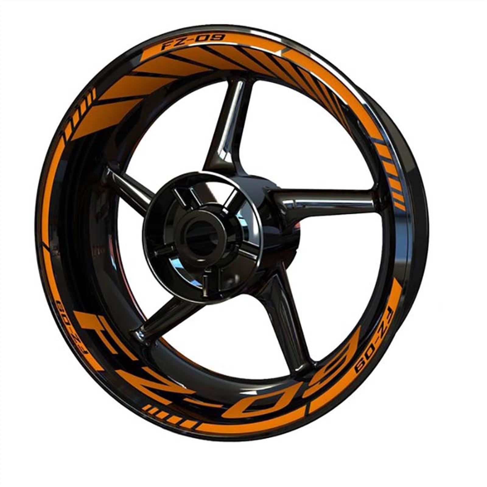 YESKIT Motorrad Felgenrand Aufkleber Streifen Emblem Wasserdicht Refit Dekoration Für Fz 09 Fz09 (Color : 4)