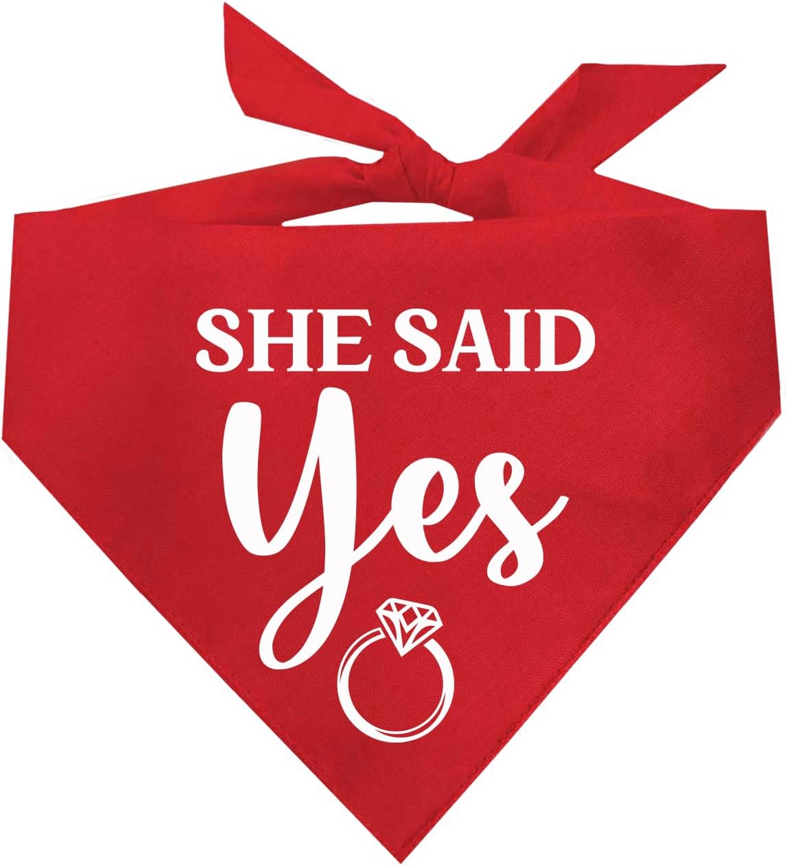 She Said Yes! Wedding Engagement Announcement Dog Bandana (Red, XS 664)