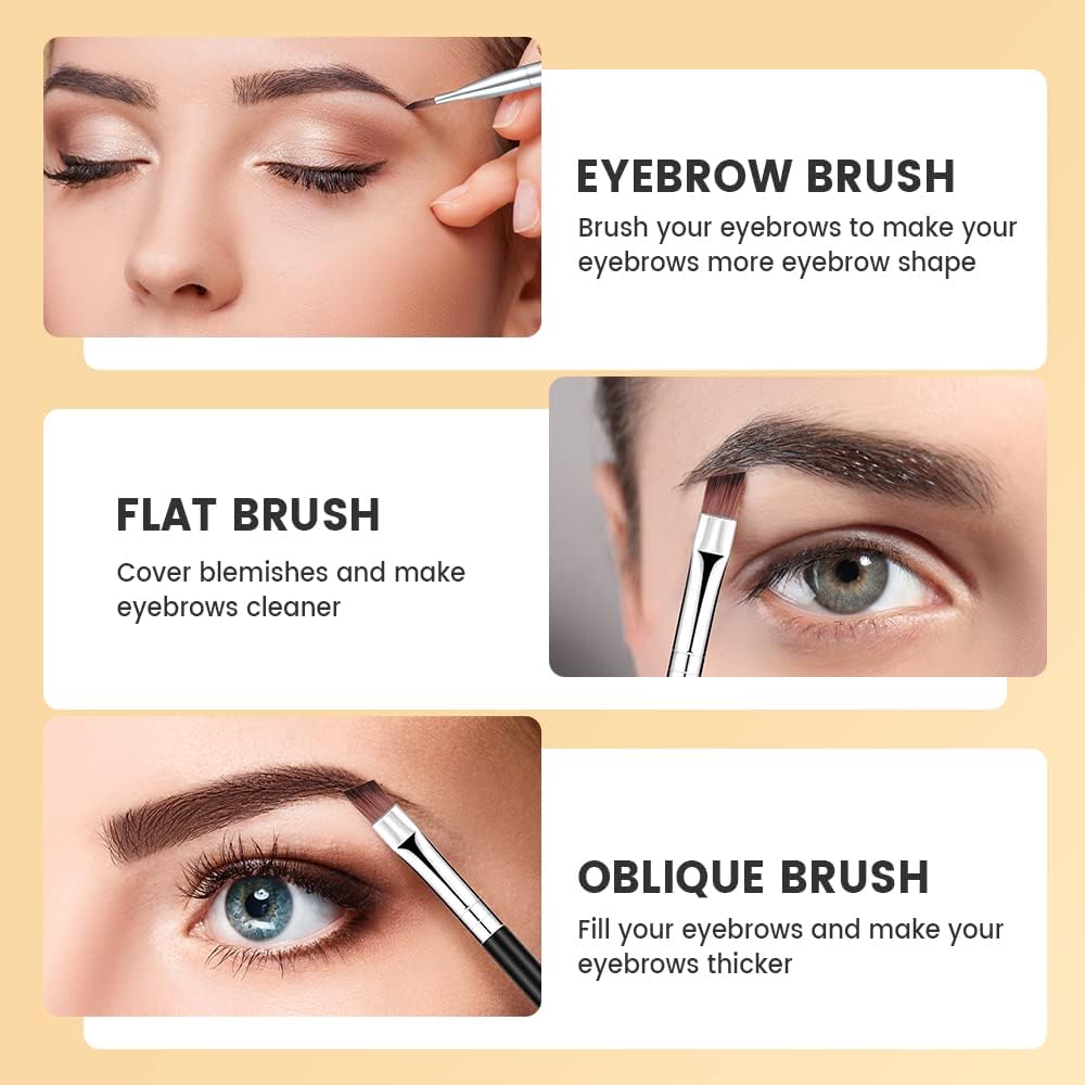 Juego de brochas para sombra de ojos, 8 PCS, brocha cosmética multifunción, brocha para delineador de ojos, brocha correctora, brochas para pestañas, brocha para polvo con ángulo biselado para cejas