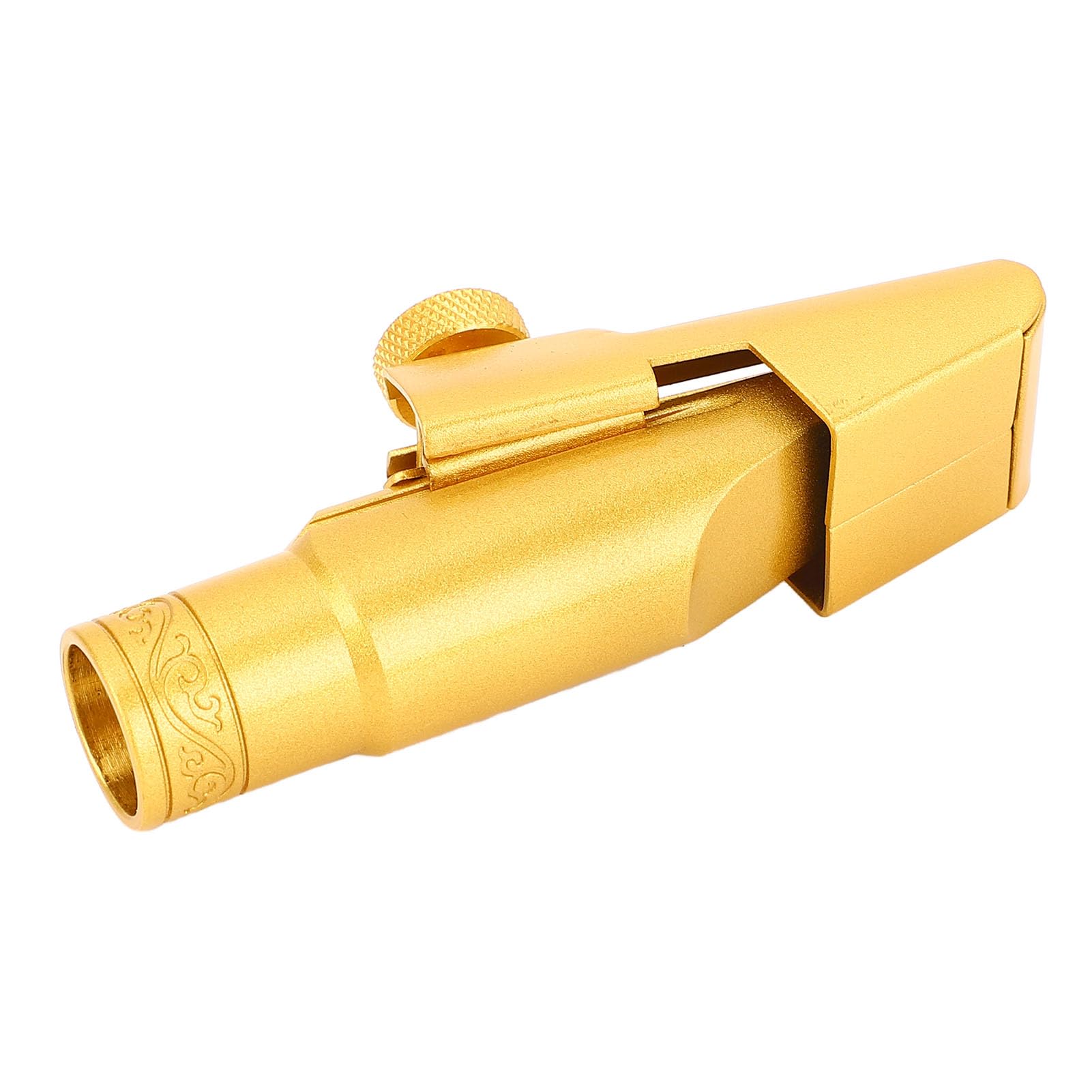 Bocchino per Sax Soprano, Bocchino per Sax Alto Placcato Oro in Materiale Ottone 5 Tono Alto, per Tenore con Cappuccio in Metallo per Studenti Principianti Musicisti Prestazioni Professionali