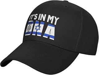 It's in My DNA Israeli Israel Flag Baseball Cap Retro Dad Hat Casquette Peaked Fitted Funny Trucker Hats Outdoor Sport Headwear Hip Hop Golf Fishing Caps Black