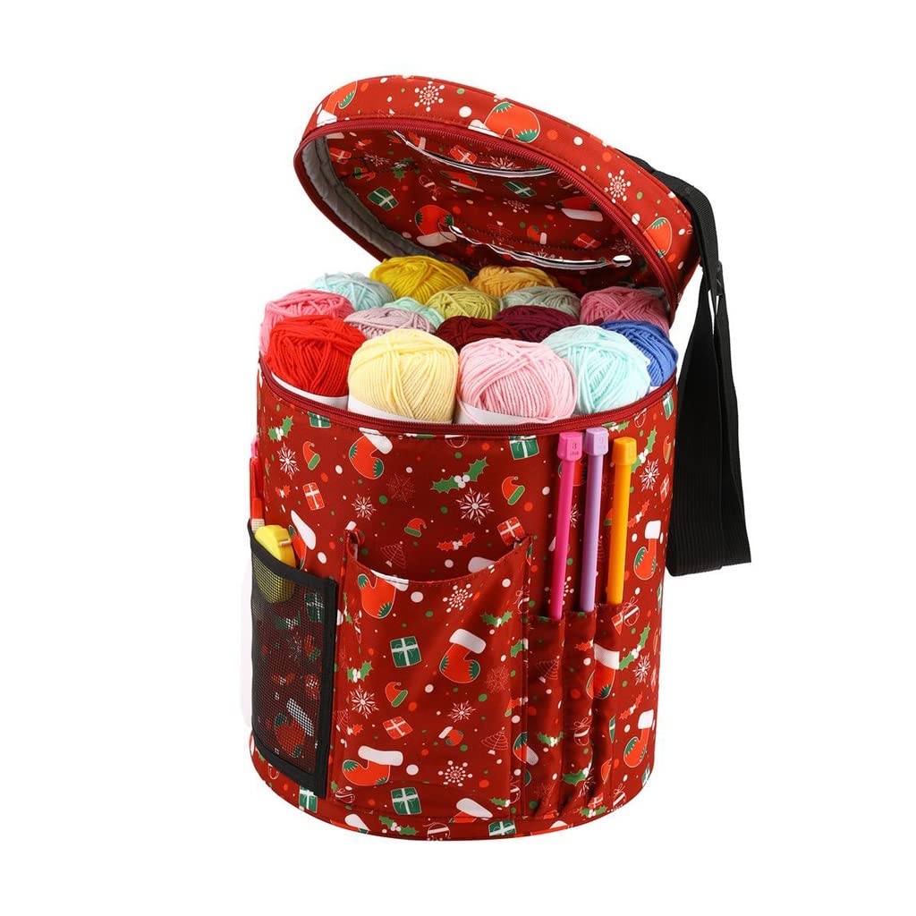 Sac de rangement tricot grand format 27.5x32.5cm pour pelotes et aiguilles