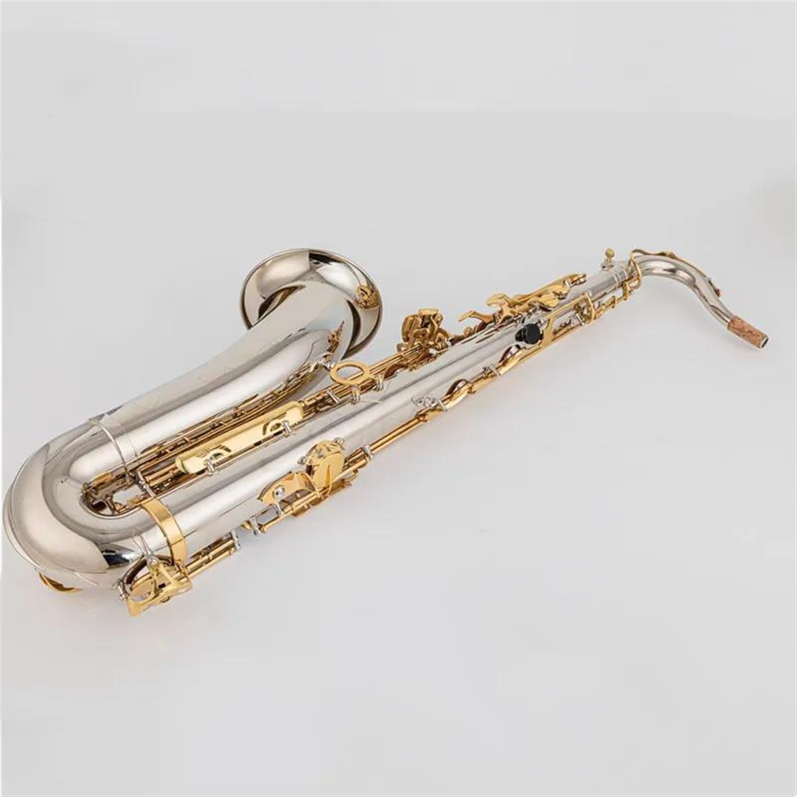 Saxofón Instrumentos Musicales Saxofón Tenor Tono Bb Tubo Niquelado Llave Dorada Saxofón Con Estuche Boquilla (Color : Cloth bag)