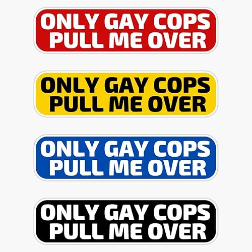Calcomanía de vinilo Only Gay Cops Pull Me Over de 5 pulgadas disponible en Yaxa Peru