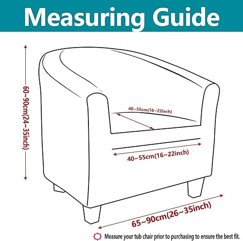 Miniatura 5 de Konsilsa Funda para silla de club, 1 pieza, suave y elástica, funda para sillón de jacquard, extraíble a máquina, con forma inferior elástica,