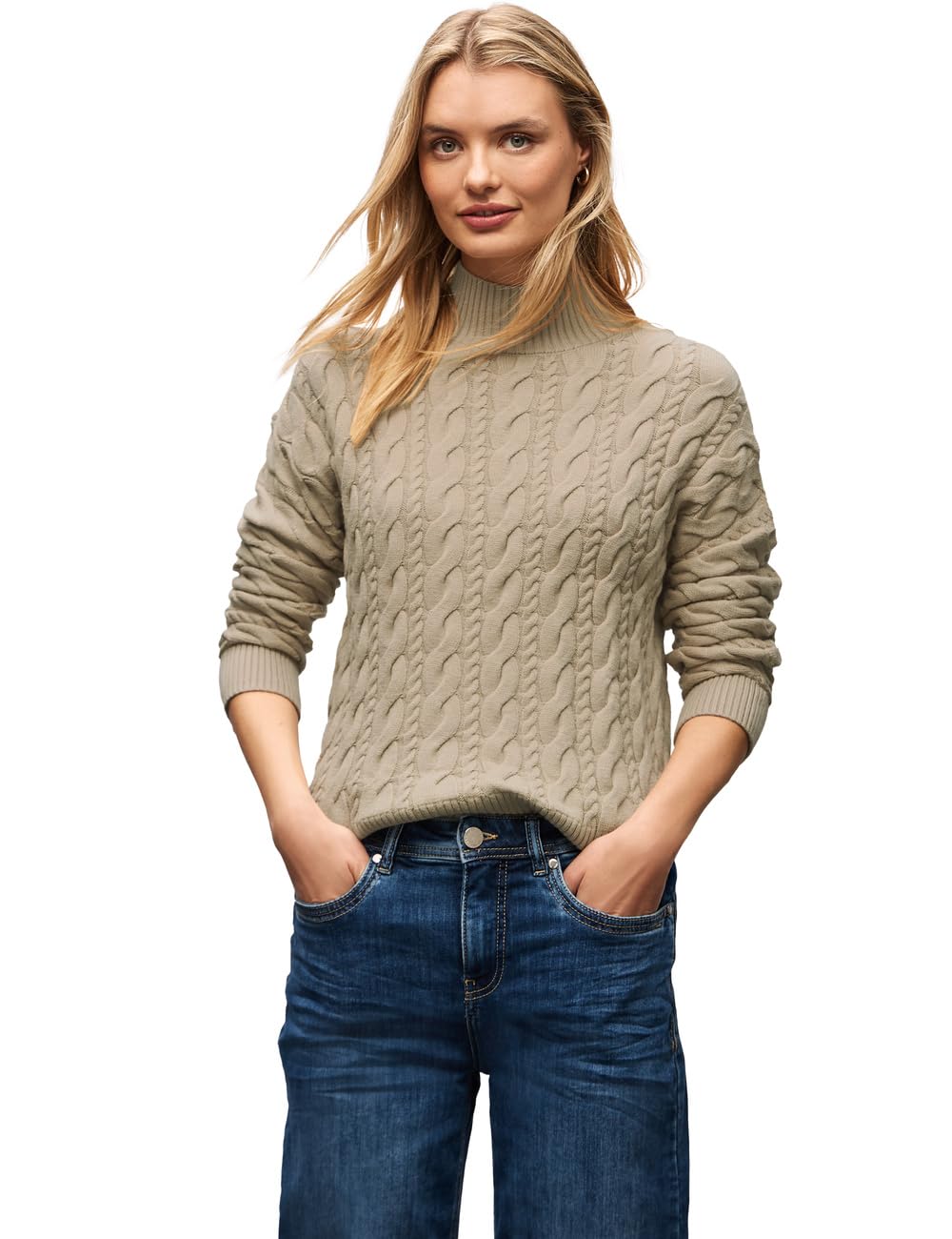 Street One Damen Pullover mit Zopfmuster