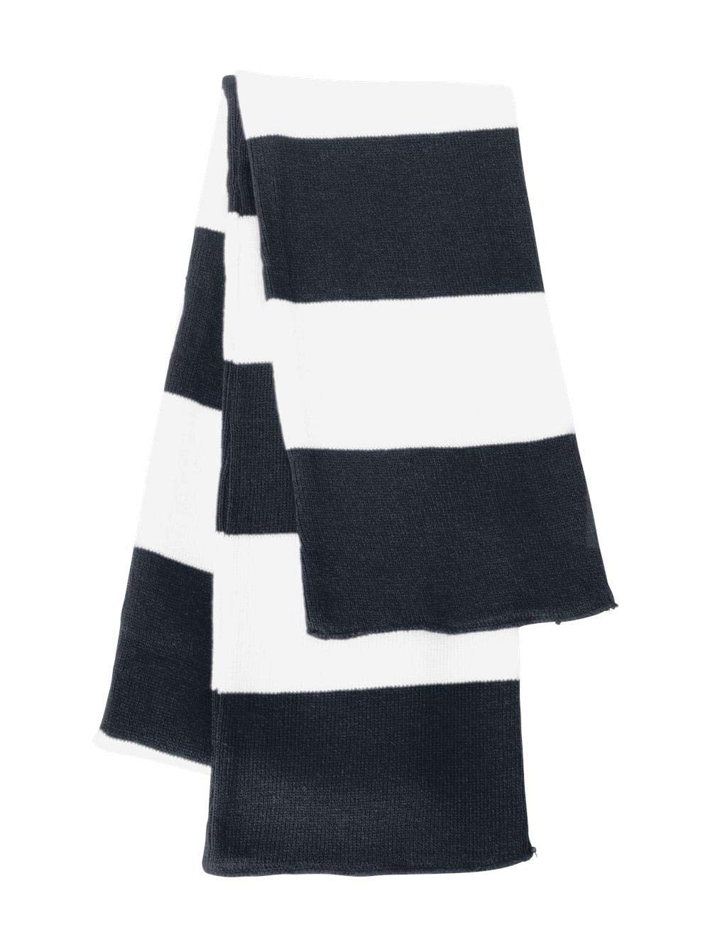 Sportsman Rugby-Striped Knit Scarf One Size Navy/White