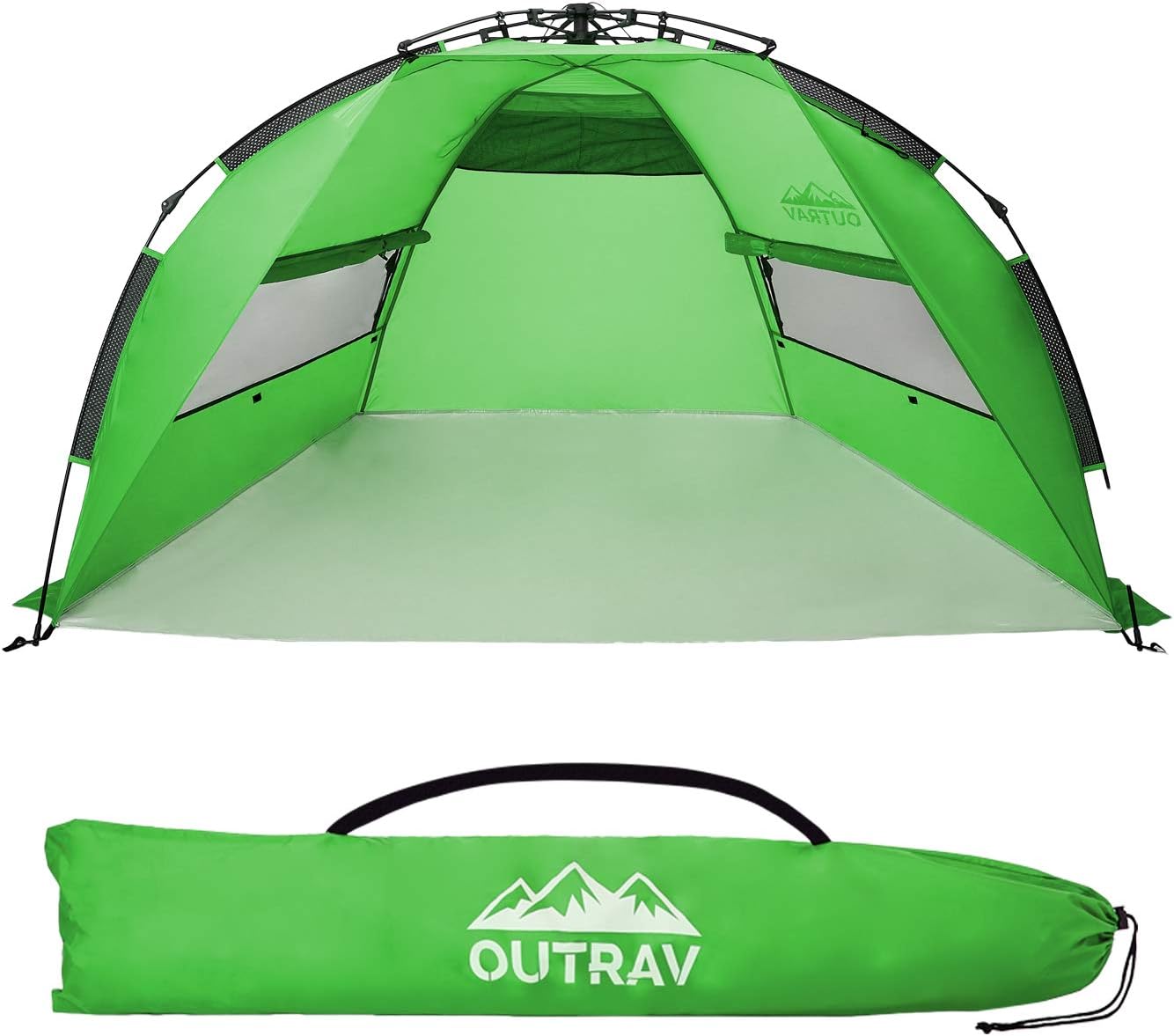 Outrav Pop Up Beach Tent - Quick and Easy Set Up, Family Size, Portable Sun and Water Shelter and Shade Canopy - for Fishing, Camping, Hiking and Outdoor Activities