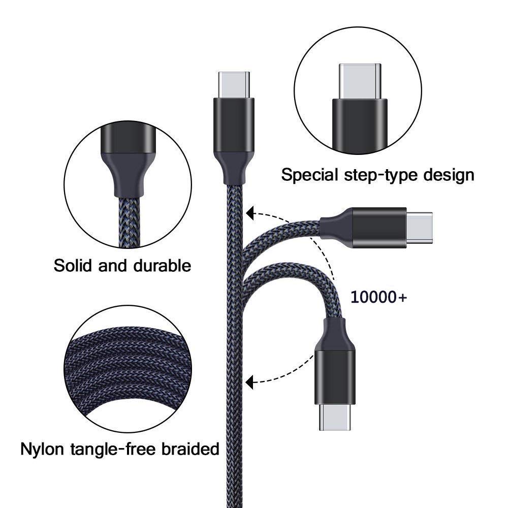 Cargador de coche USB tipo C, HUHUTA de doble puerto con cable de carga USB C de 1,8 m para Galaxy S8 Plus, Macbook, LG G6 V20 G5, ZTE Axon 7, Google Pixel, Nexus 6P 5X, Nintendo Switch