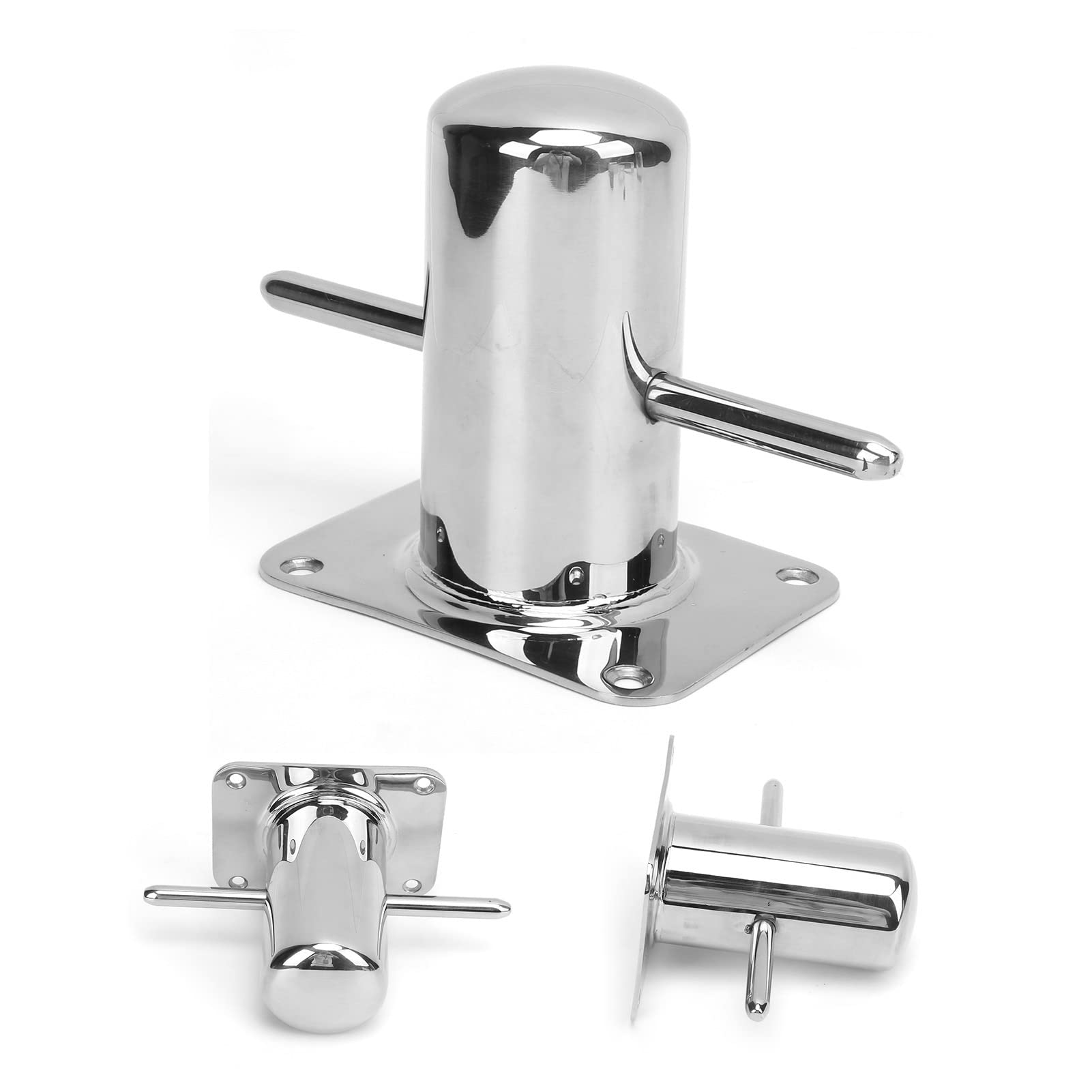 Punta per lago in acciaio inossidabile 316 | Heavy Duty Cross Bollard Cleat per barche/kayak/Docks | Accessori hardware marini resistenti | Specchio - finitura lucida, 344-586G
