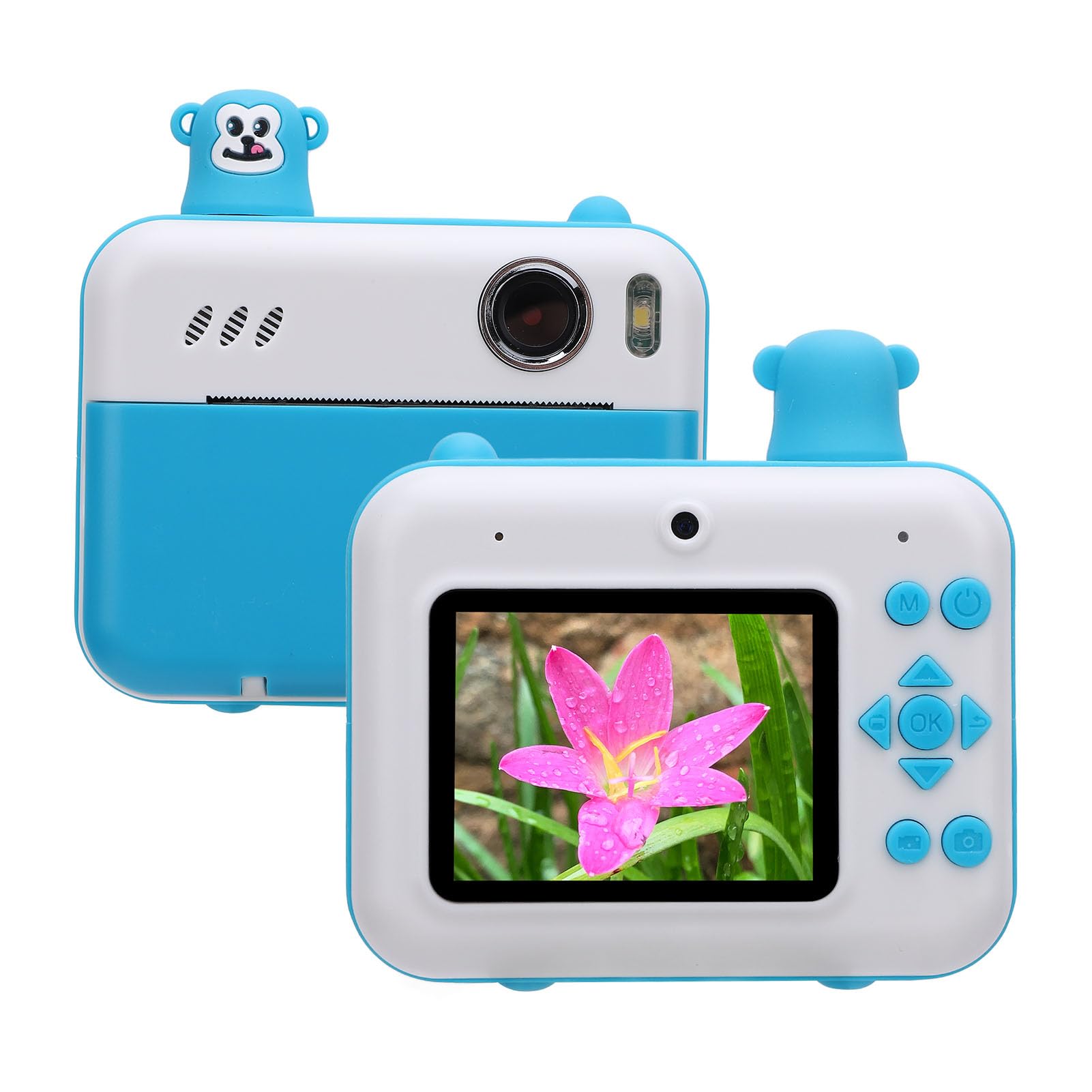 HD Camera 2.4inch Screen Dual Cameras, 1080P Video, 8MP Photos 256GB Support, Display Screen, Educational Festival, Abs Material, MP3 Player (Sky Blue)