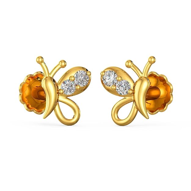 Joyalukkas 22KT Gold Stud Earrings for Women | Certified Gold Jewelry