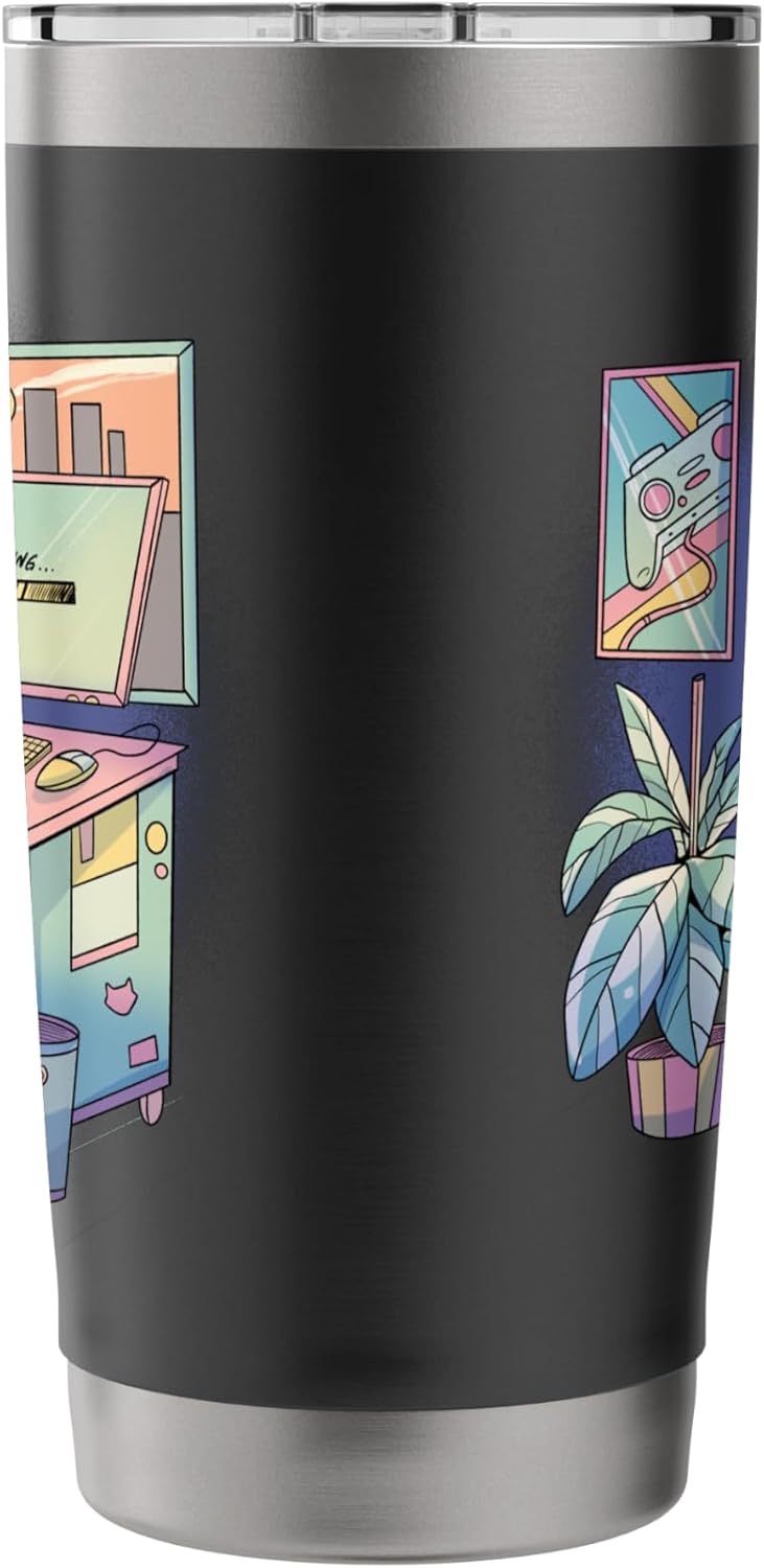 Anime Gamer Girl Lofi Aesthetic Vaporwave Gaming Room Stainless Steel Insulated Tumbler image 2