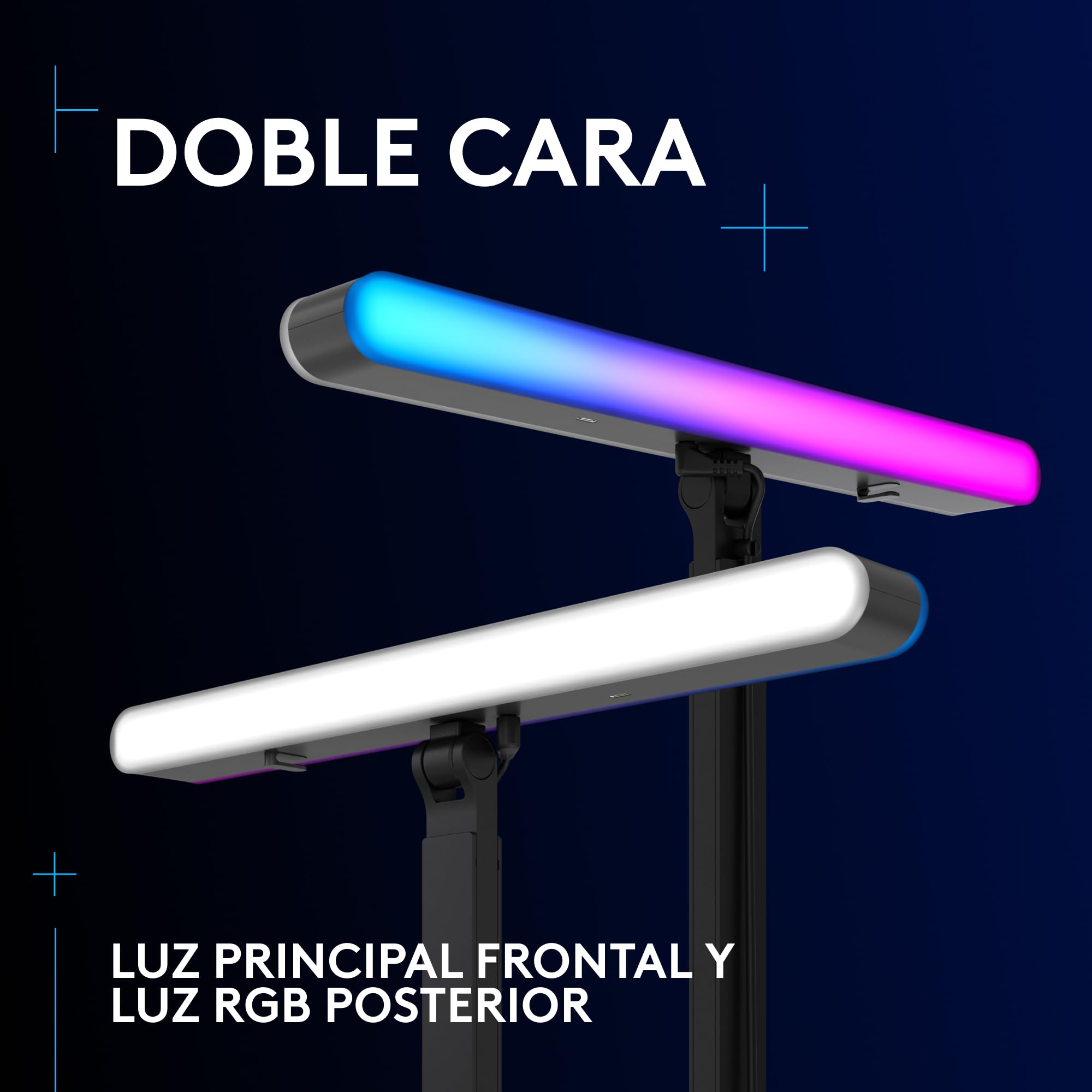 Logitech G Litra Beam LX, luz LED Principal Premium para Streaming, RGB de Doble Cara con TrueSoft, para Streaming, difusión, LIGHTSYNC, Bluetooth, USB, PC/Mac – Grafito