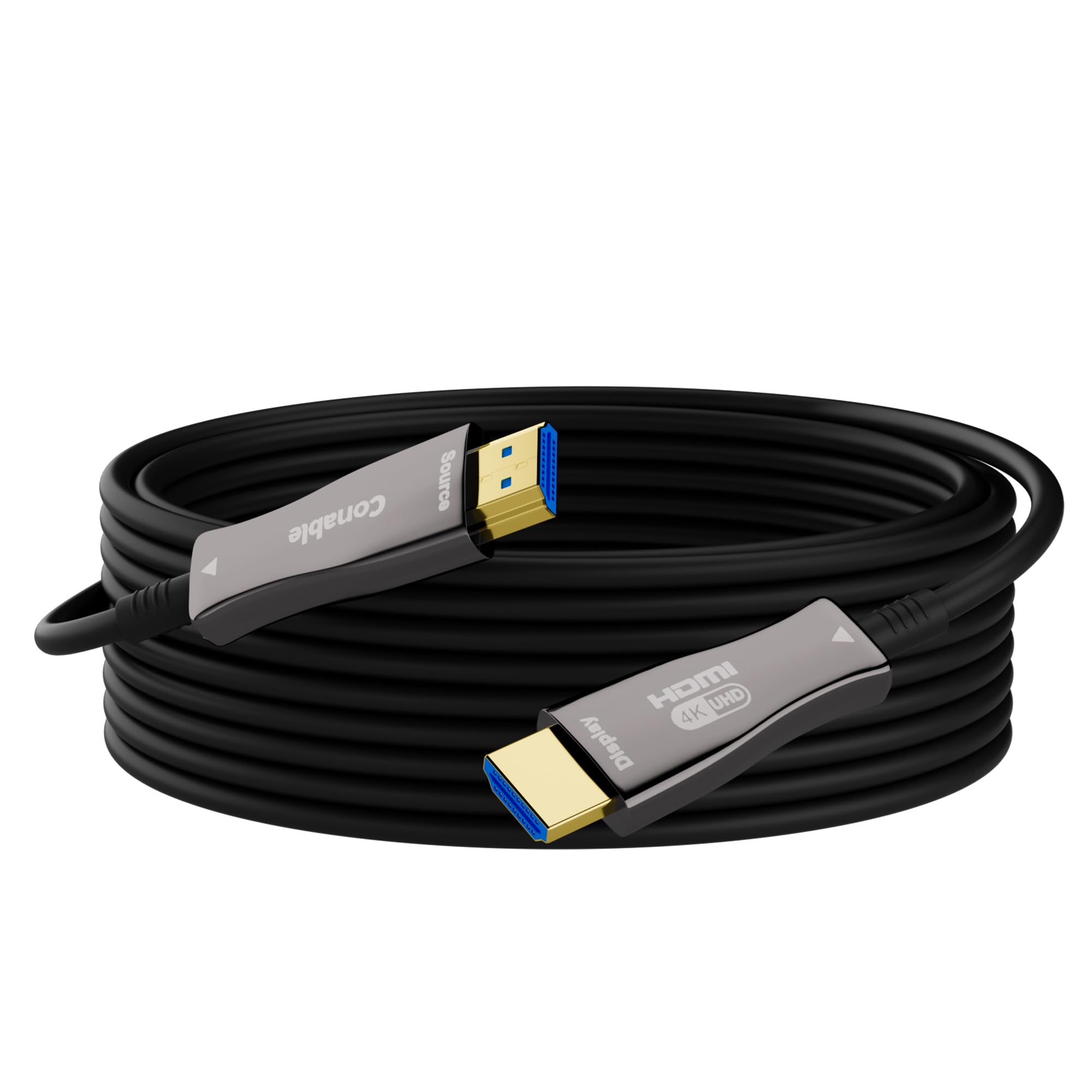 Cable HDMI 4K de 200 pies, cable HDMI de fibra óptica de alta velocidad, unidireccional de 18 Gbps, Ultra HD, soporta 4K @ 60Hz, 4:4:4 RGB, HDCP 2.2, 3D ARC, HDR10, Dolby Vision, carcasa de aleación