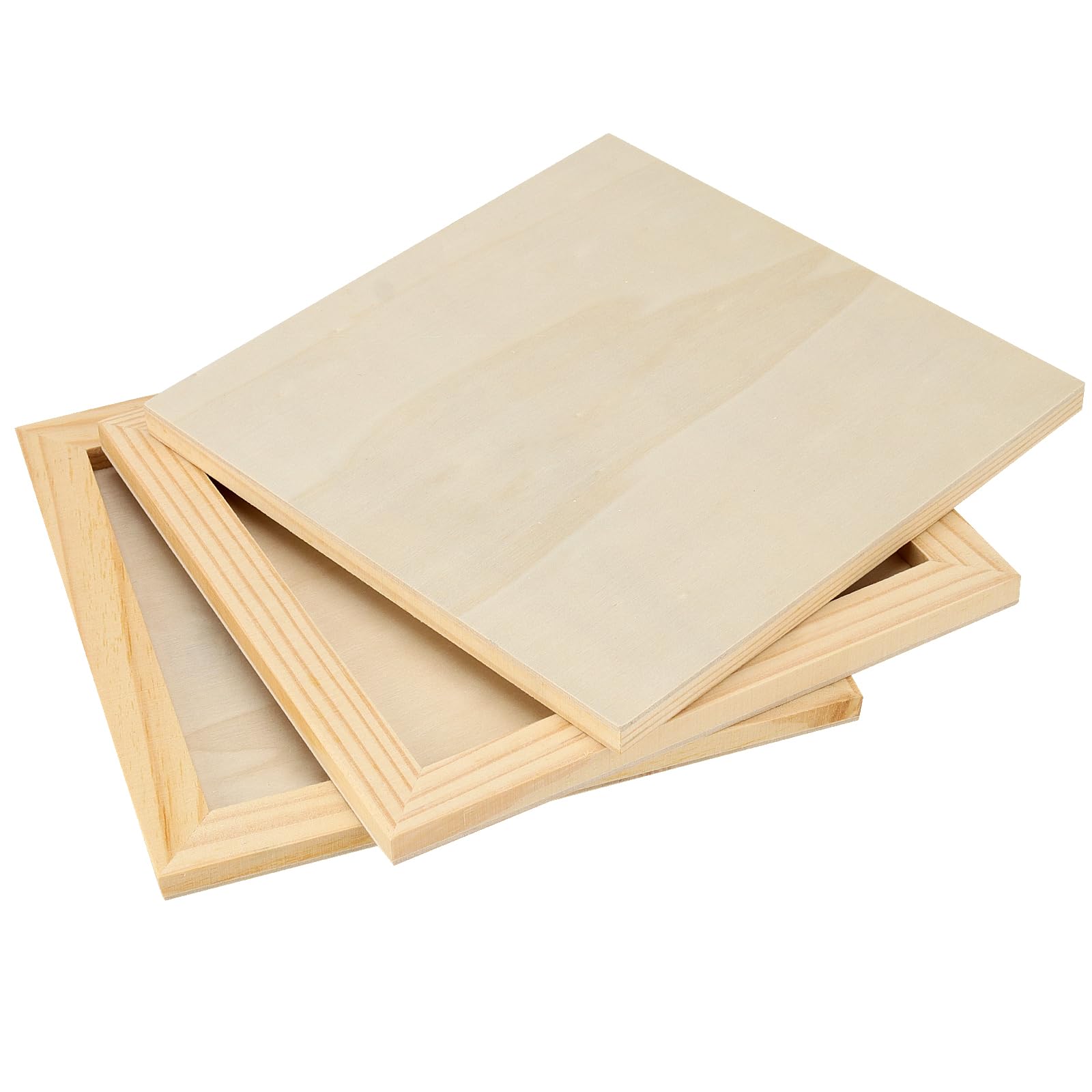 8x8 Canvas MANCHAP 15 Pack 8x8 Inch Wood Canvas Panels - Unfinished ...