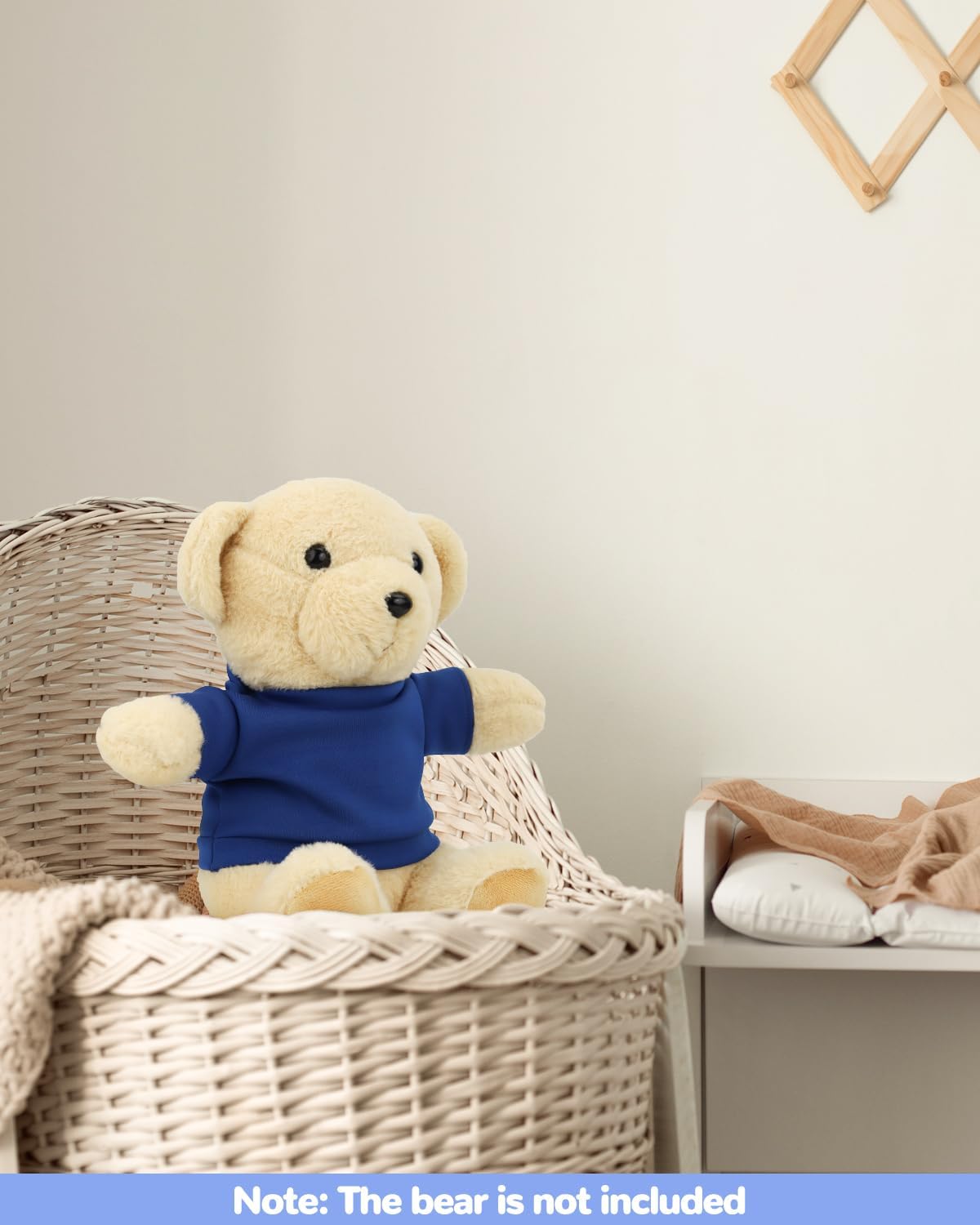 4 PCS Stuffed Bear Basic T Shirt Clothes for 12-15.7 Inch, T Shirt Classic Crew Neck Bear, Cute Tiny Clothes DIY Bear Toy (for 12-15.7 Inch,Blue)