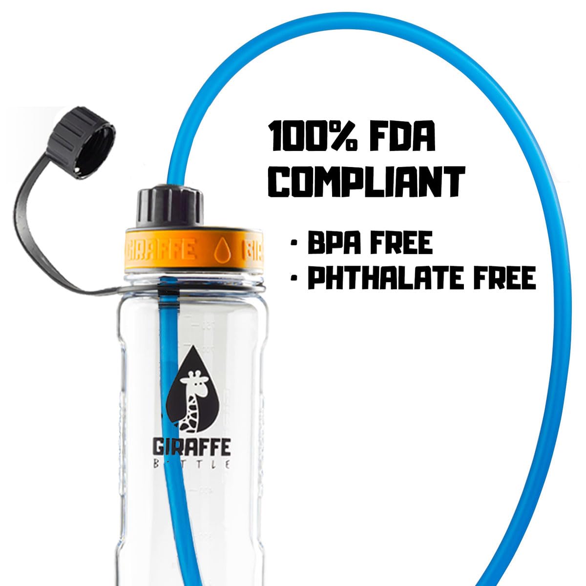 Giraffe Bottle Journey Hydration System, transparente Tritan-Flasche, 91 cm Journey Straw