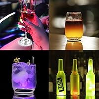 Vista 5 de 12 piezas de alfombrillas LED, luces adhesivas LED, luces LED para botellas de vino y licor, luces para vasos de botellas, centellas de botella