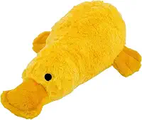 Brinquedo Pato de Pelúcia com Apito Duplo para Cães, Amarelo, 35cm, Resistente e Interativo